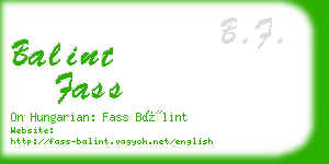 balint fass business card